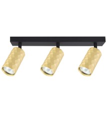 Kinkiet GU10 LED Glamour ruchomy x3 czarny + złoty | LVT