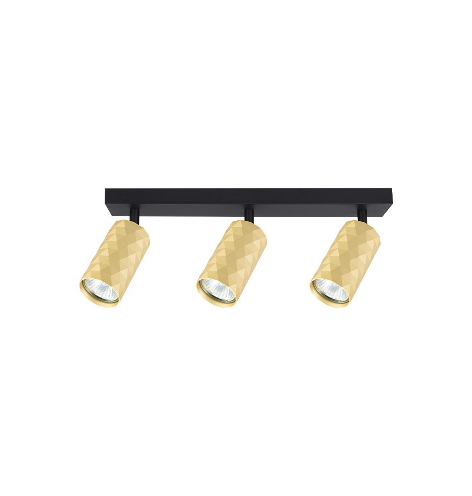 Kinkiet GU10 LED Glamour ruchomy x3 czarny + złoty | LVT