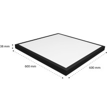 Panel LED nastropowy 600x600x38mm 60W czarny | LVT