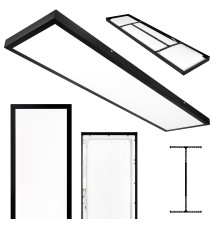 Panel LED nastropowy 300x1200x38mm 60W czarny | LVT