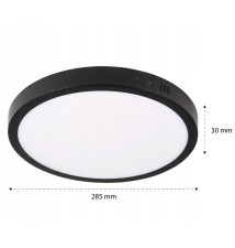 Panel LED natynkowy okrągły Proma 24W 4000K czarny | LVT