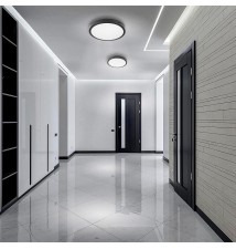 Panel LED natynkowy okrągły Proma 24W 4000K czarny | LVT