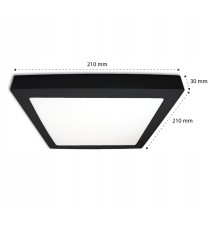 Panel LED natynkowy kwadrat Proma 18W 4000K czarny | LVT