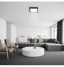Panel LED natynkowy kwadrat Proma 24W 4000K czarny | LVT