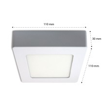 Panel LED natynkowy kwadrat Proma 6W 2700K