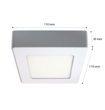 Panel LED natynkowy kwadrat Proma 6W 6500K