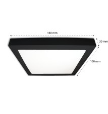 Panel LED natynkowy kwadrat Proma 12W 4000K czarny | LVT