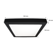 Panel LED natynkowy kwadrat Proma 12W 4000K czarny