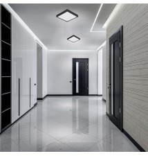 Proma 12W 4000K Black Square Surface-Mount LED Panel | LVT