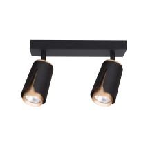 Kinkiet GU10 LED x2 czarny + złoty