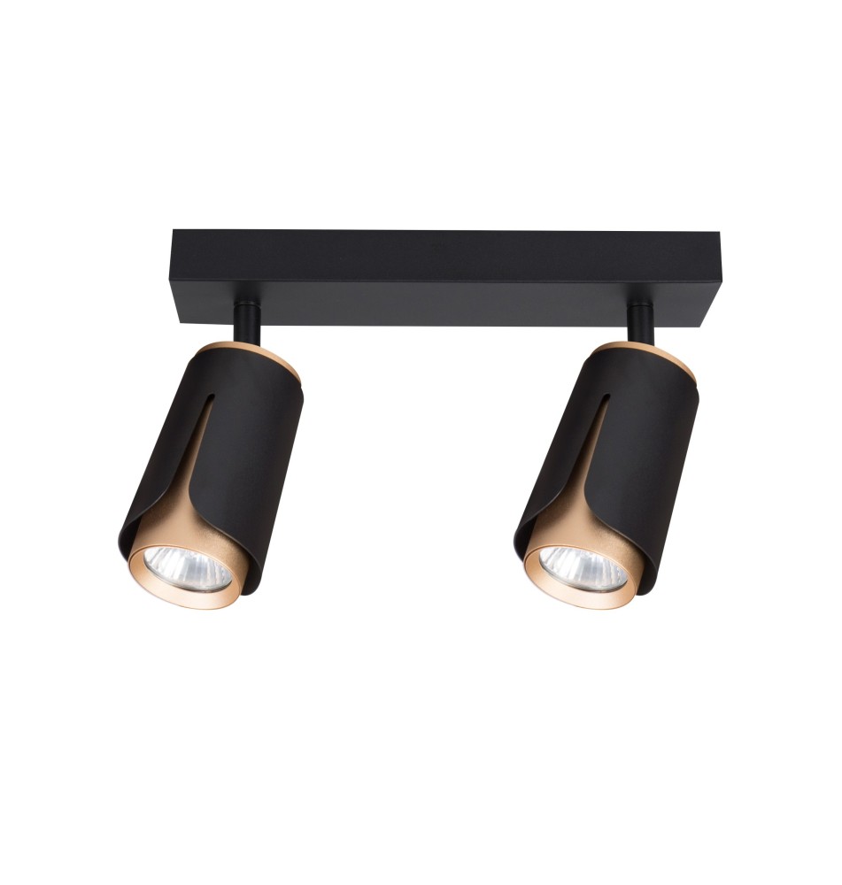 Kinkiet GU10 LED x2 czarny + złoty