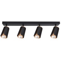 Kinkiet GU10 LED x4 czarny + złoty