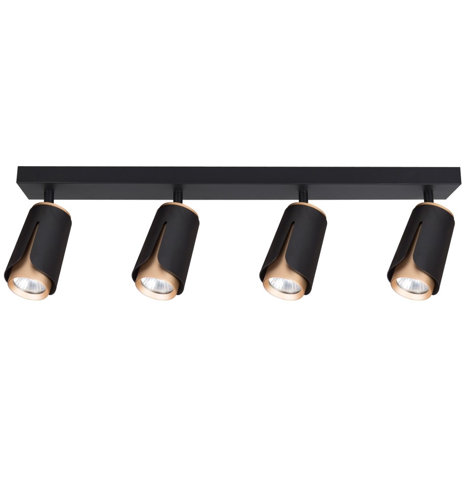 GU10 LED Wall Sconce (x4), Black + Gold | LVT