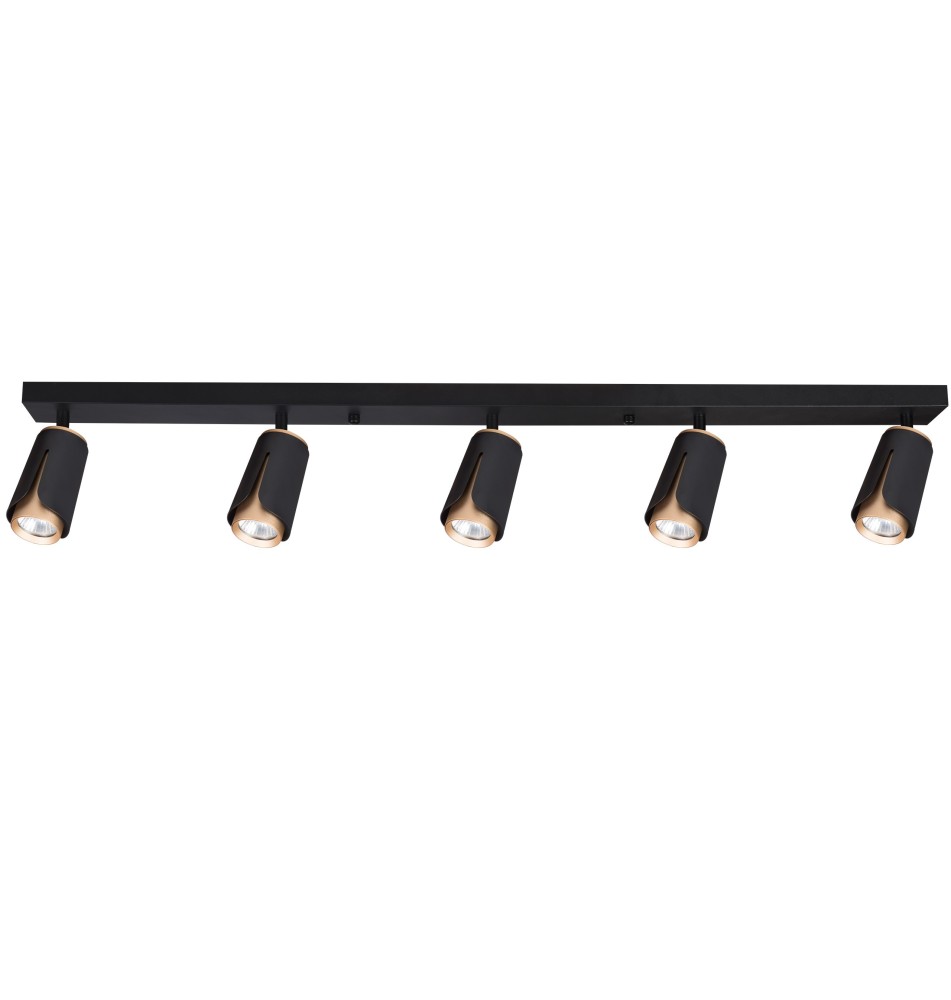 Kinkiet GU10 LED x5 czarny + złoty