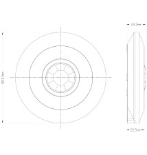 Czujnik ruchu PIR sufitowy Slim