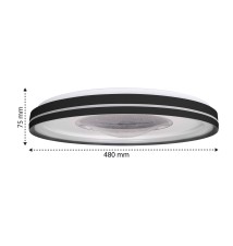 Plafon LED 3CCT 68W 48cm czarny pilot | LVT