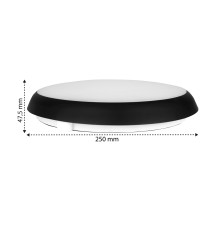 Plafon LED 18W czarny 4000K IP65 | LVT