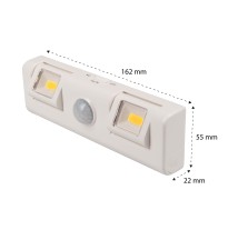 Lampa podszafkowa LED 2x COB PIR 4000K | LVT