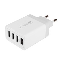 Zasilacz Quick Charge 20W 4xUSB-A biały | LVT