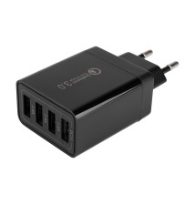 Zasilacz Quick Charge 20W 4xUSB-A czarny | LVT