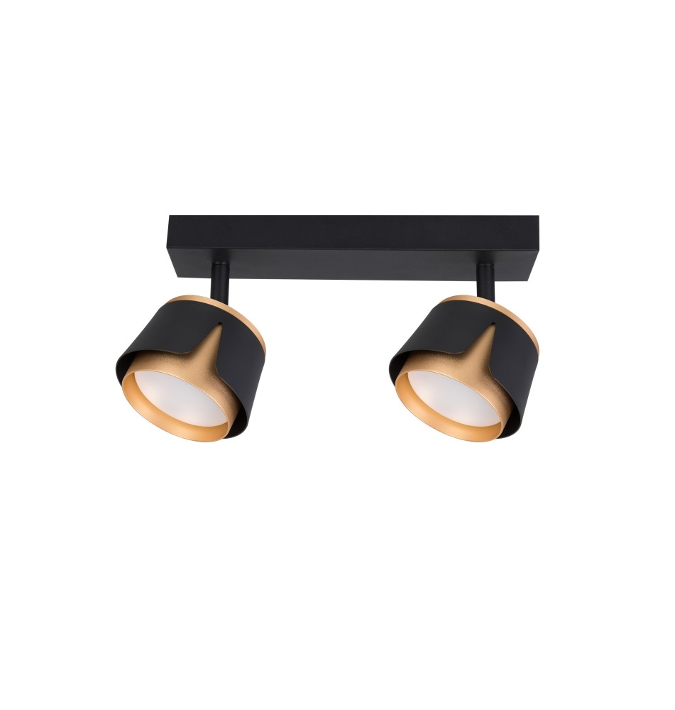 Kinkiet GX53 LED x2 czarny + złoty