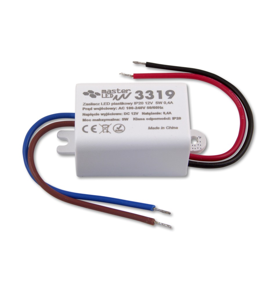 Zasilacz LED plastikowy IP20 12V 5W 0,4A