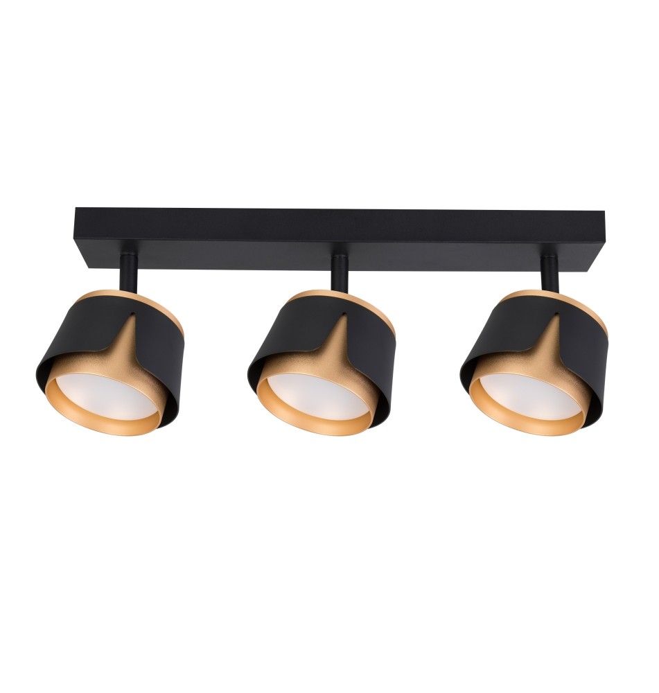 Kinkiet GX53 LED x3 czarny + złoty | LVT