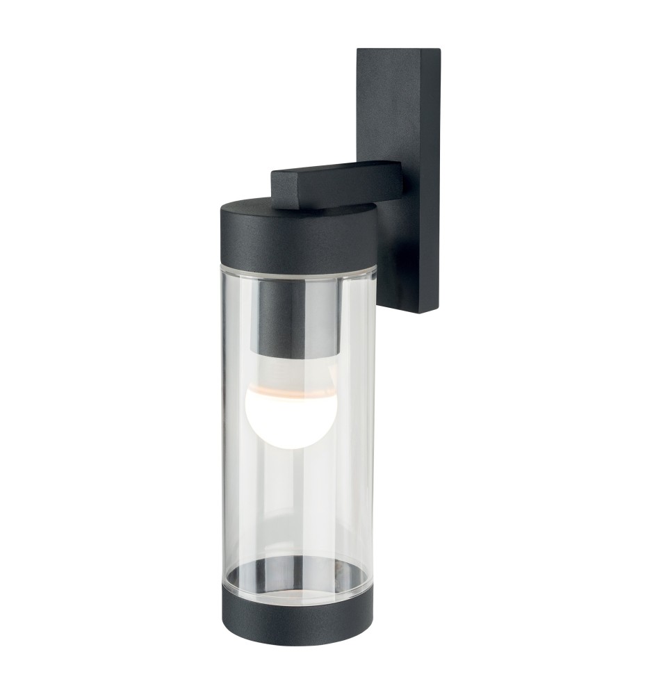 Kinkiet E27 LED IP44 Clear czarny | LVT