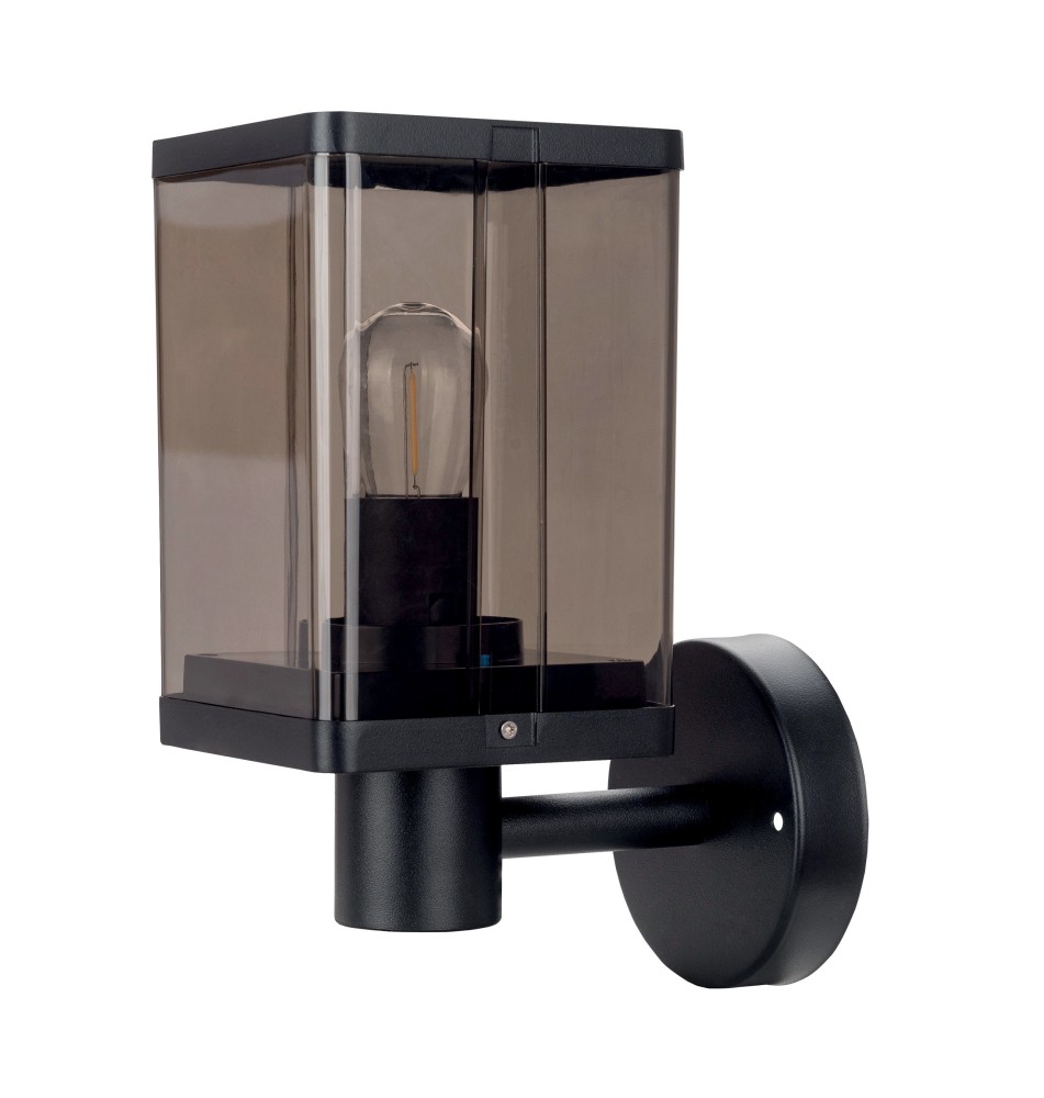 Kinkiet E27 LED IP44 Smoke czarny | LVT