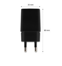 5V/1A Plug-in Power Supply, 1x USB DC, Black | LVT