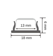 Masterled Flexible LED Profile, 2 m, Anodized, Frosted | LVT