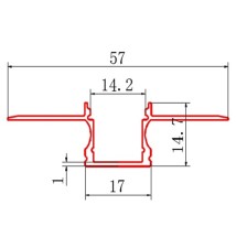 Masterled GK 12mm 2m Profile, Milky Black | LVT