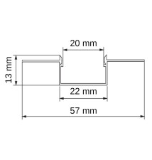 Profil Led Masterled GK 20mm 1m anodowany mleczny