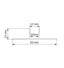 Profil Led Masterled GK do płytek 2m czarny mleczny