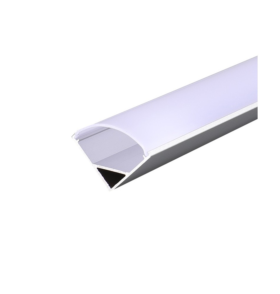 Masterled Angled LED Profile, 2 m, Milk-White Anodized | LVT