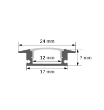 Profil Led Masterled Wpuszczany 1m czarny mleczny | LVT