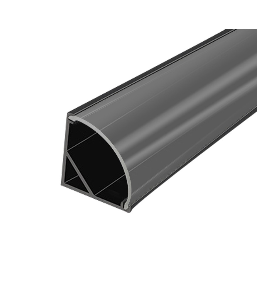 Masterled Angled LED Profile, 2 m, Black, Transparent | LVT