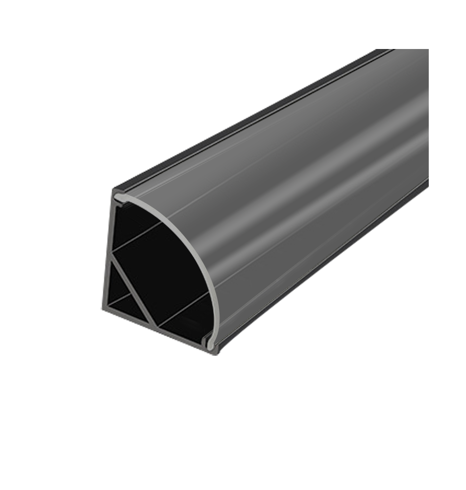 Profil Led Masterled Kątowy 2m czarny transparent