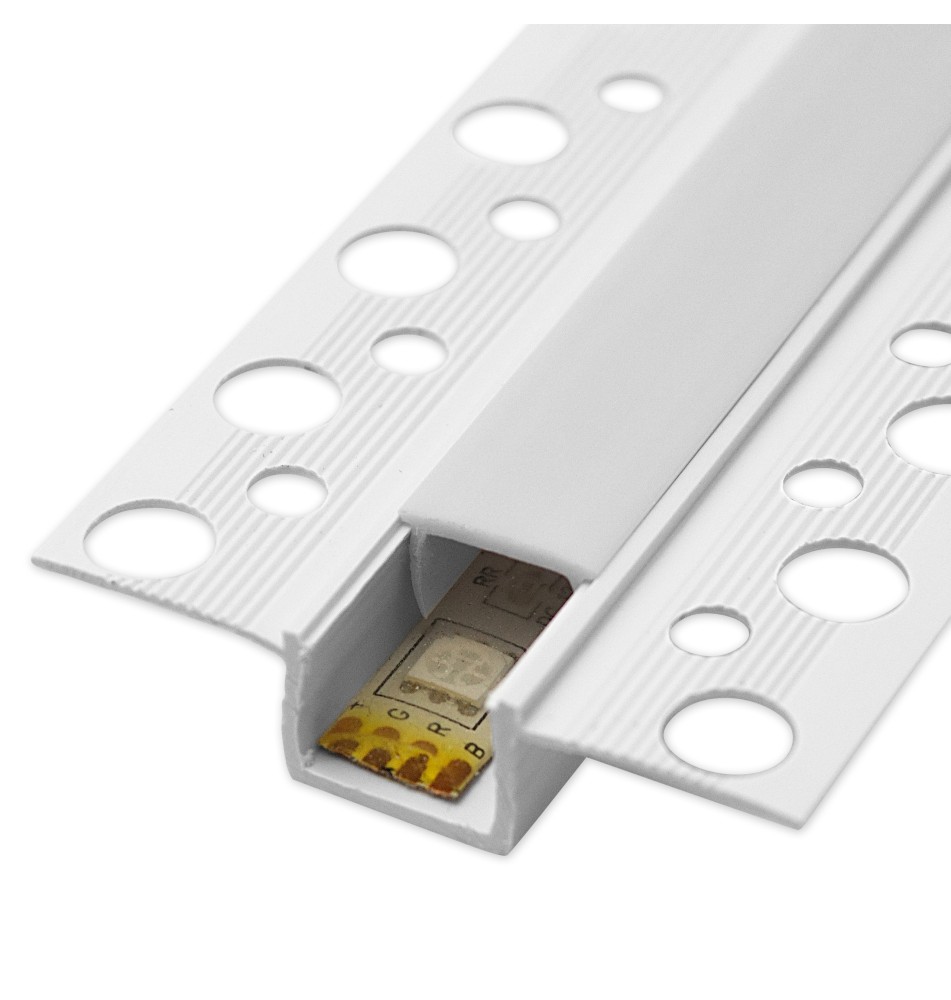 Profil LED PCV 50x12 Wpuszczany GK biały 1m Klosz mleczny | LVT