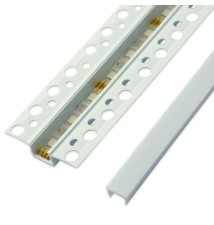 50x12 PVC LED Profile, Recessed for Drywall, White, 1 m, Frosted Cover | LVT