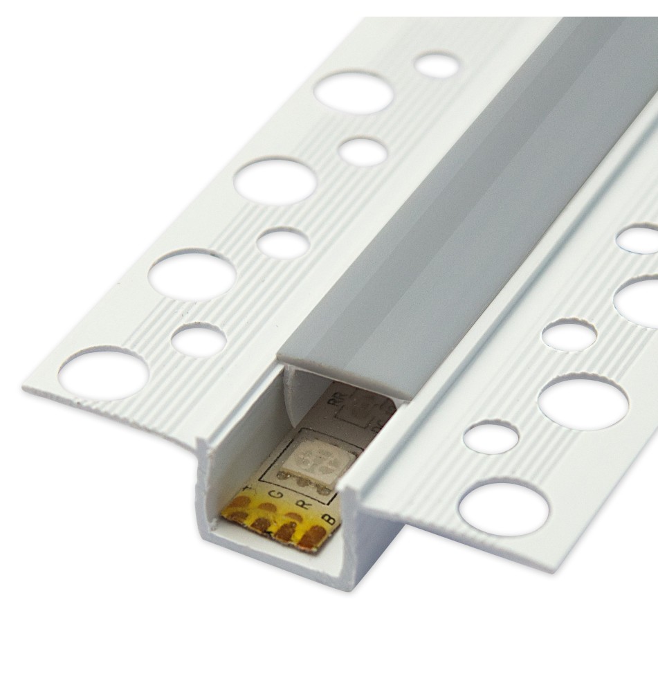 Profil LED PCV 50x12 Wpuszczany GK biały 1m Klosz transparentny