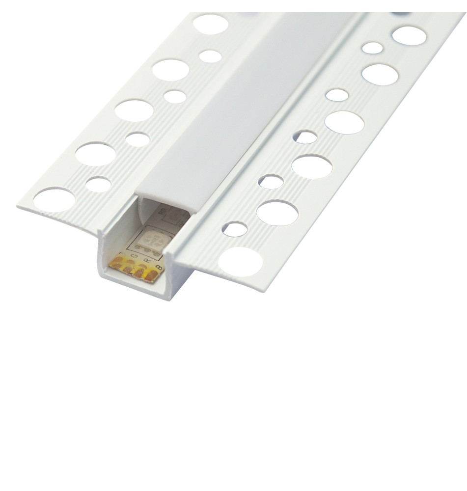 Profil LED PCV 50x12 Wpuszczany GK biały 2m Klosz mleczny | LVT