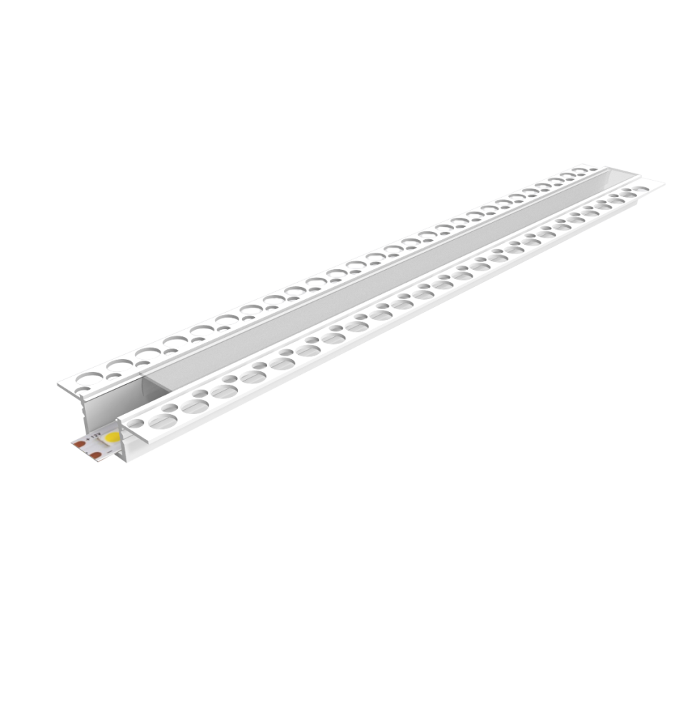 Profil LED PCV 50x12 Wpuszczany GK biały 2m Klosz transparentny