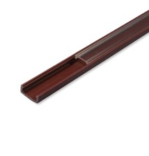 Profil LED PCV 16x7 Slim brązowy 1m Klosz transparentny | LVT