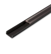 Profil LED PCV 16x7 Slim czarny 1m Klosz transparentny | LVT