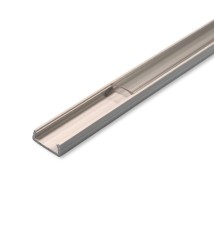 16x7 Slim Gray PVC LED Profile, 1 m, Transparent Cover | LVT
