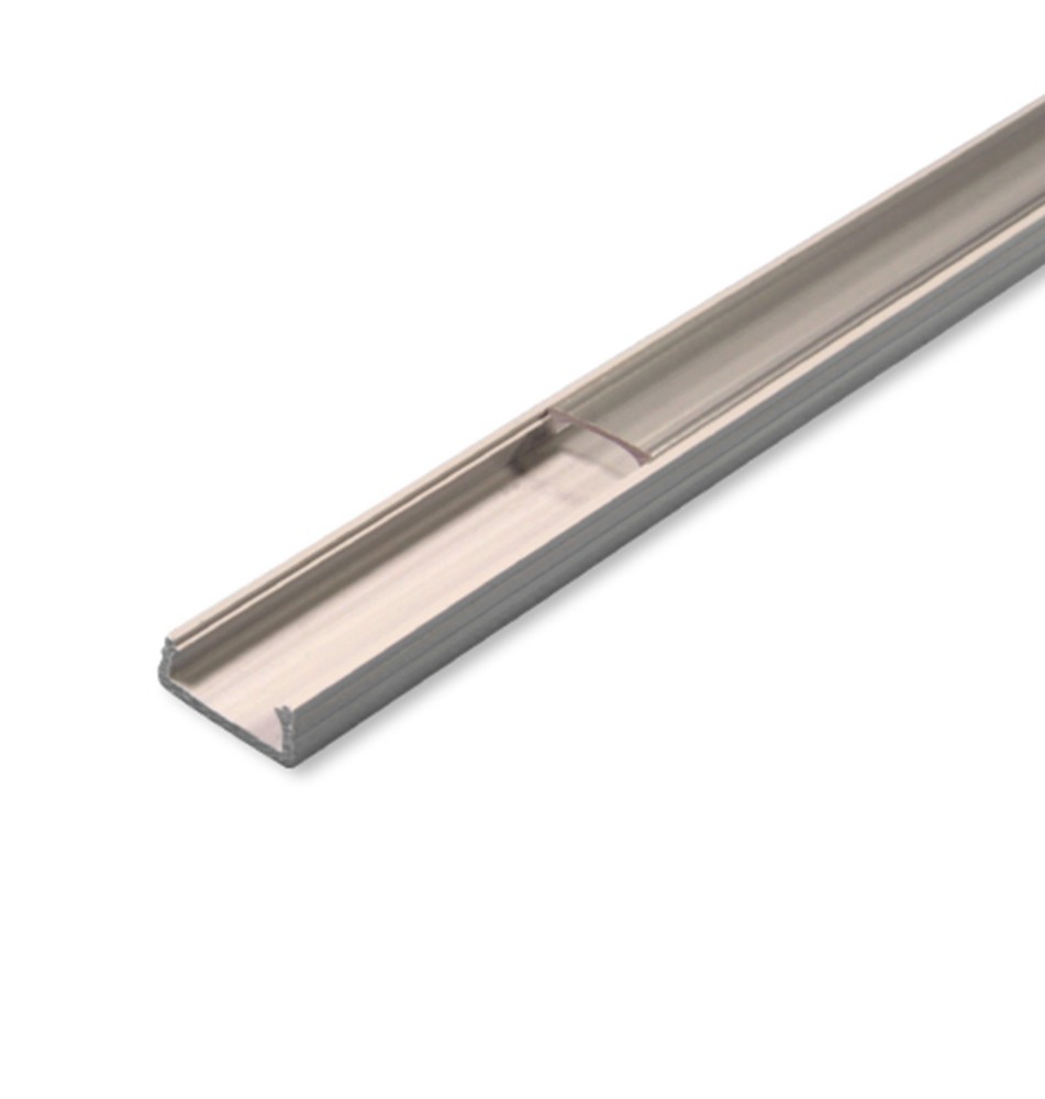 Profil LED PCV 16x7 Slim szary 1m Klosz transparentny | LVT