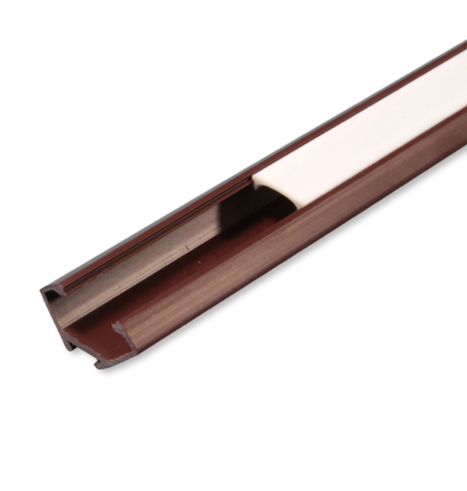 Profil LED PCV 22x12 Corner brązowy 1m Klosz mleczny