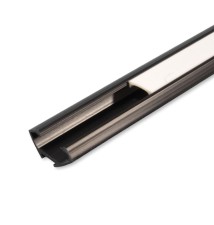 22x12 PVC LED Profile, Corner, Black, 2 m, Frosted Cover | LVT
