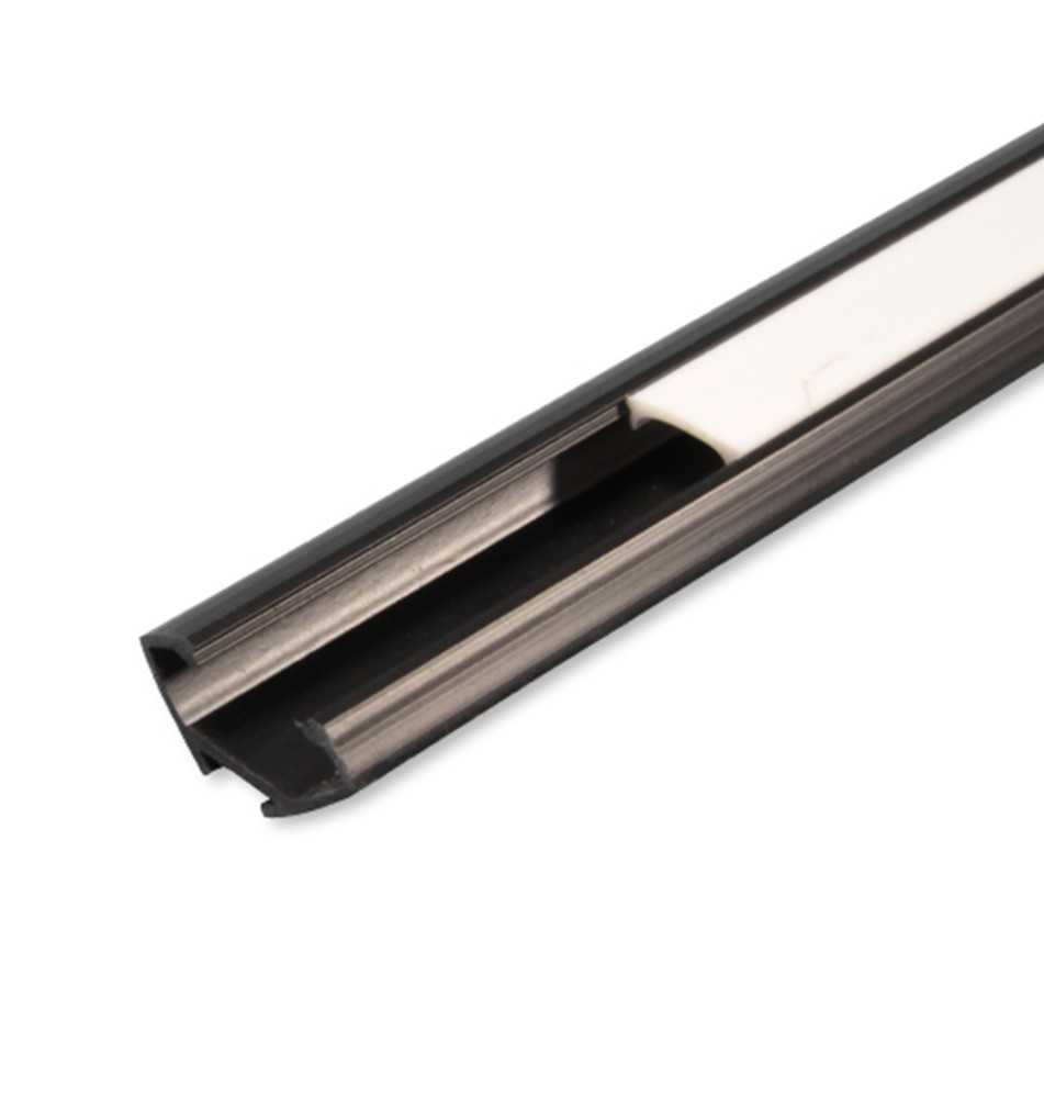 Profil LED PCV 22x12 Corner czarny 1m Klosz mleczny